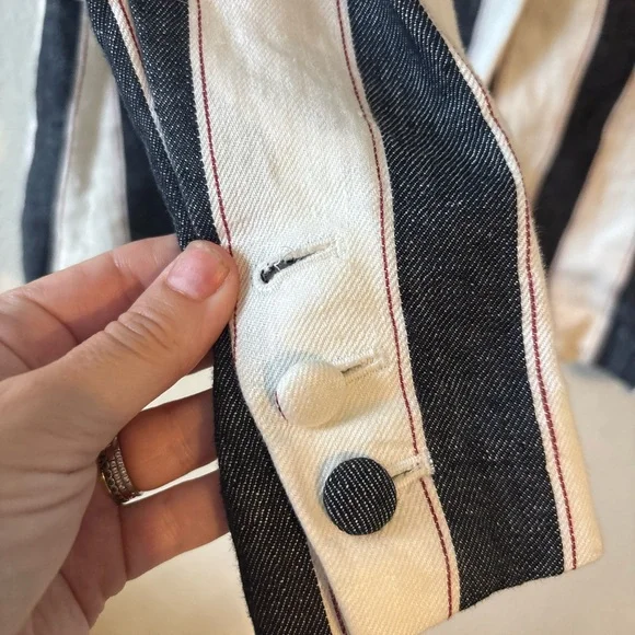 Frame‎ Striped Black and White Women's Blazer - Picture 4 of 5